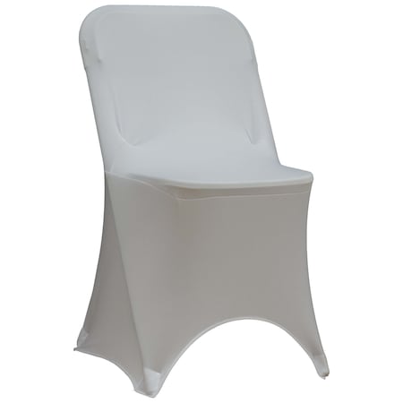 ATLAS COMMERCIAL PRODUCTS Spandex Folding Chair Cover, White SPFCC34-WH